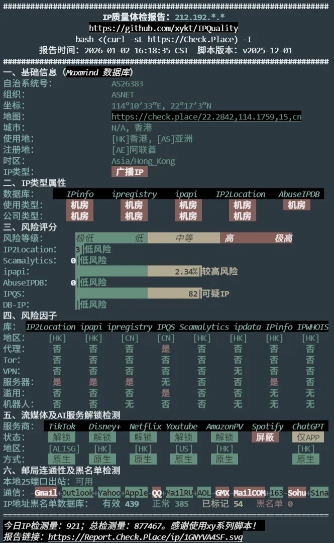 IP 质量测试截图
