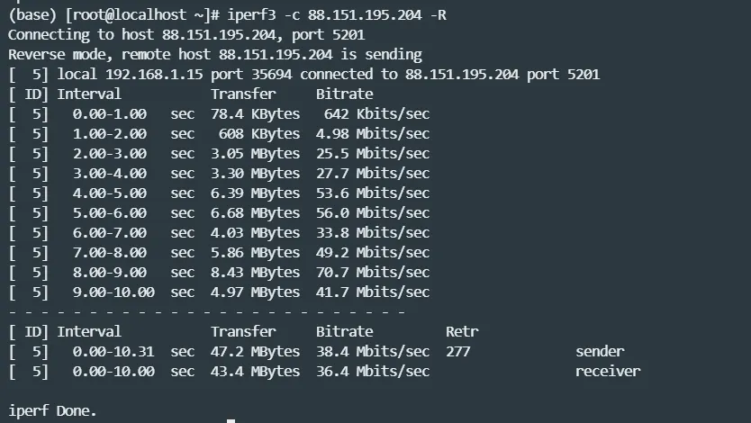 iperf3 测试截图位置