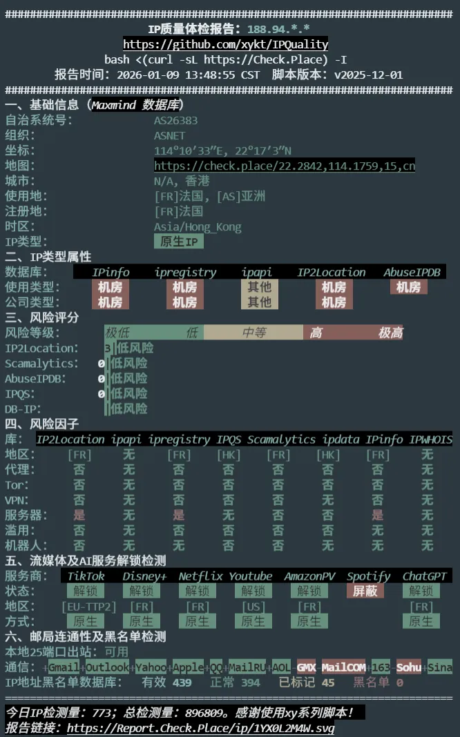 IP 质量测试截图