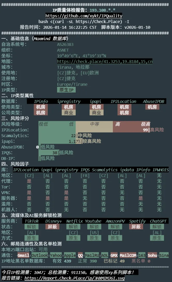 IP 质量测试截图